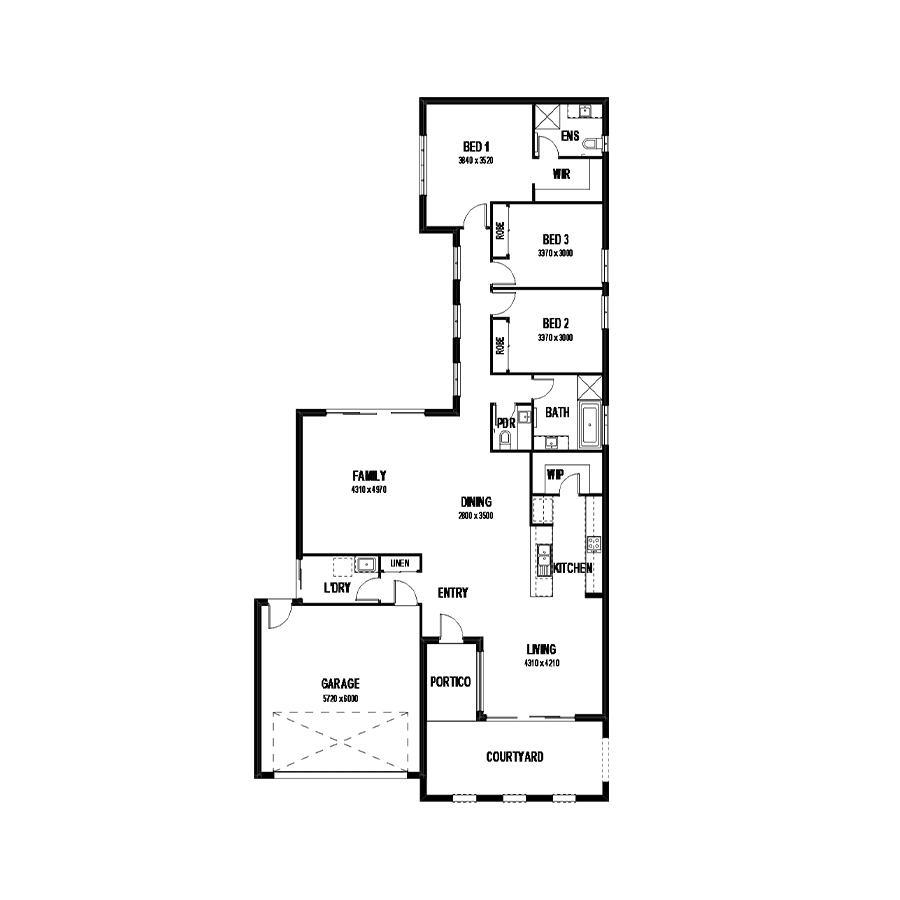 Mid-century modern home floorplan 